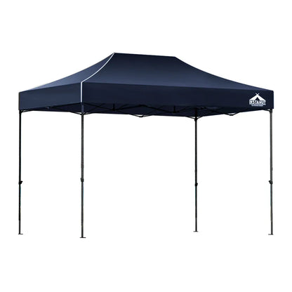 Instahut Gazebo Pop Up Marquee 3x4.5m Folding Tent Camping 500D Oxford Navy - Mekamart Australia