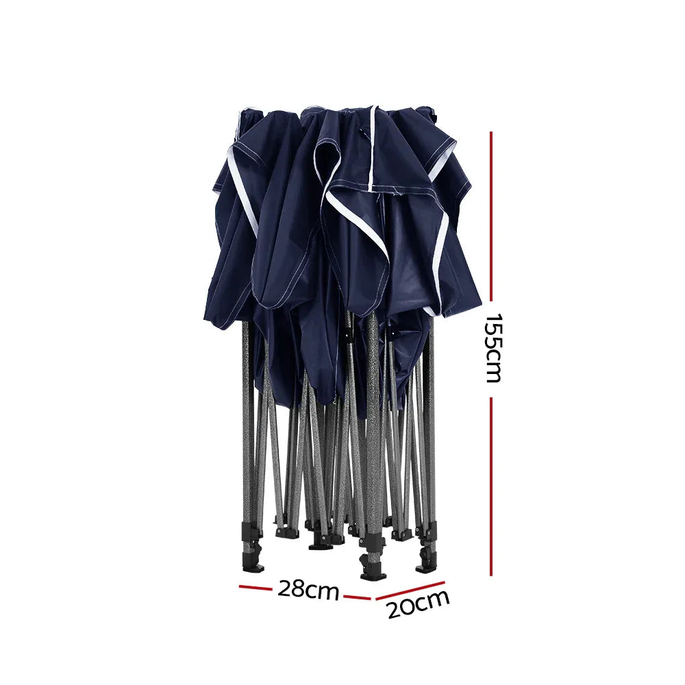 Instahut Gazebo Pop Up Marquee 3x4.5m Folding Tent Camping 500D Oxford Navy - Mekamart Australia