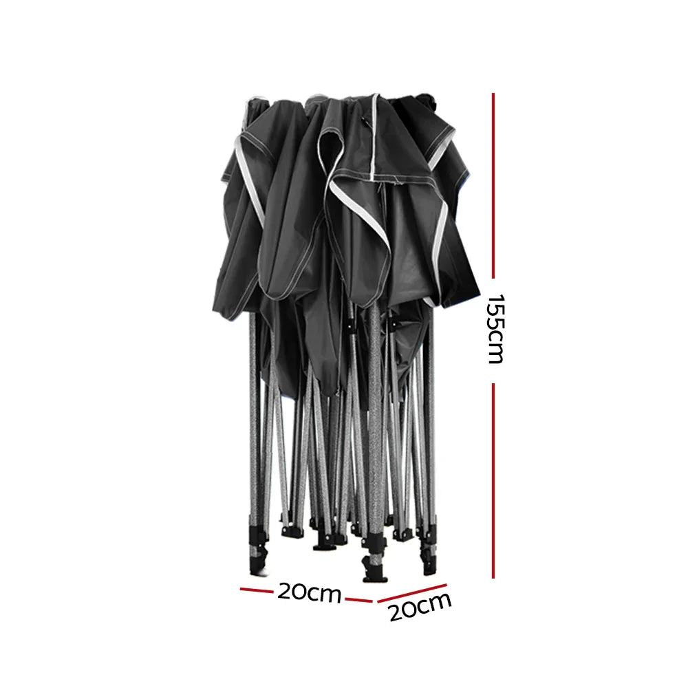 Instahut Gazebo Pop Up Marquee 3x6 Folding Tent Wedding 500D Camping Black - Mekamart Australia