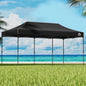 Instahut Gazebo Pop Up Marquee 3x6 Folding Tent Wedding 500D Camping Black - Mekamart Australia