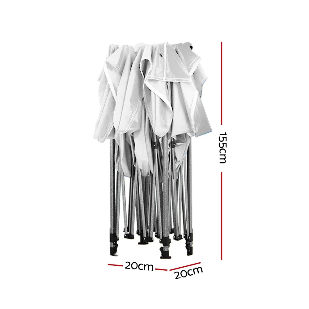 Instahut Gazebo Pop Up Marquee 3x6 Folding 500D Wedding Tent Base Pod White - Mekamart Australia