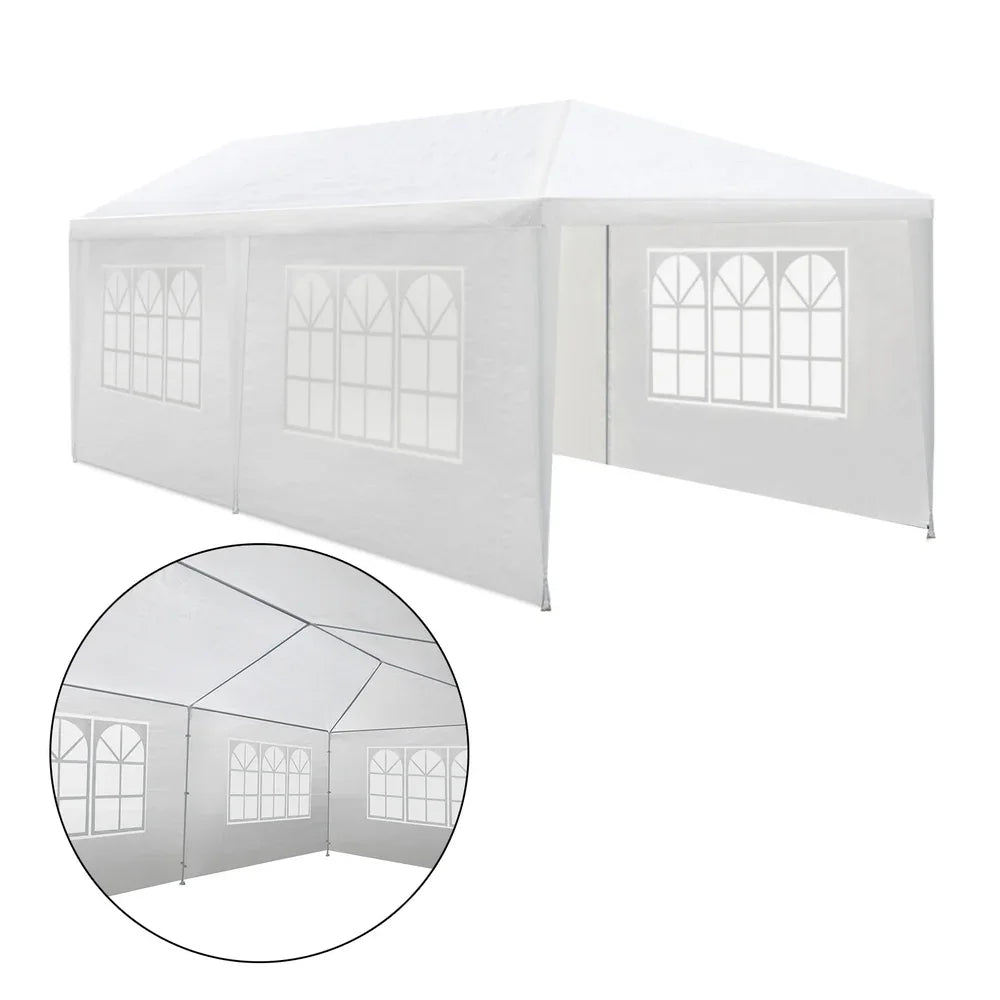 Instahut Gazebo 3x6m Marquee Wedding Party Tent Outdoor Camping Side Wall Canopy 4 Panel White - Mekamart Australia