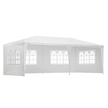 Instahut Gazebo 3x6m Marquee Wedding Party Tent Outdoor Camping Side Wall Canopy 4 Panel White - Mekamart Australia