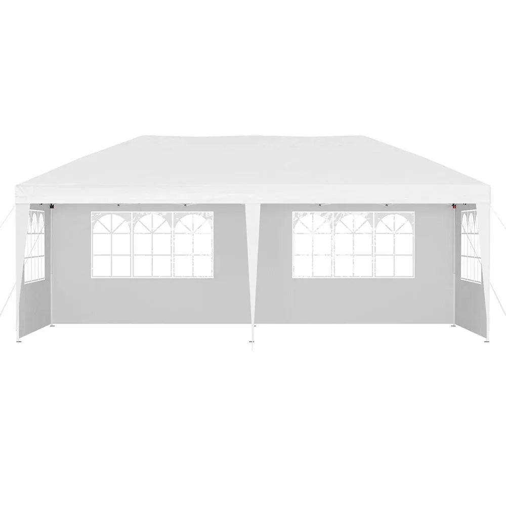 Instahut Gazebo Pop Up Marquee 3x6m Wedding Party Outdoor Camping Tent Canopy Side Wall White - Mekamart Australia
