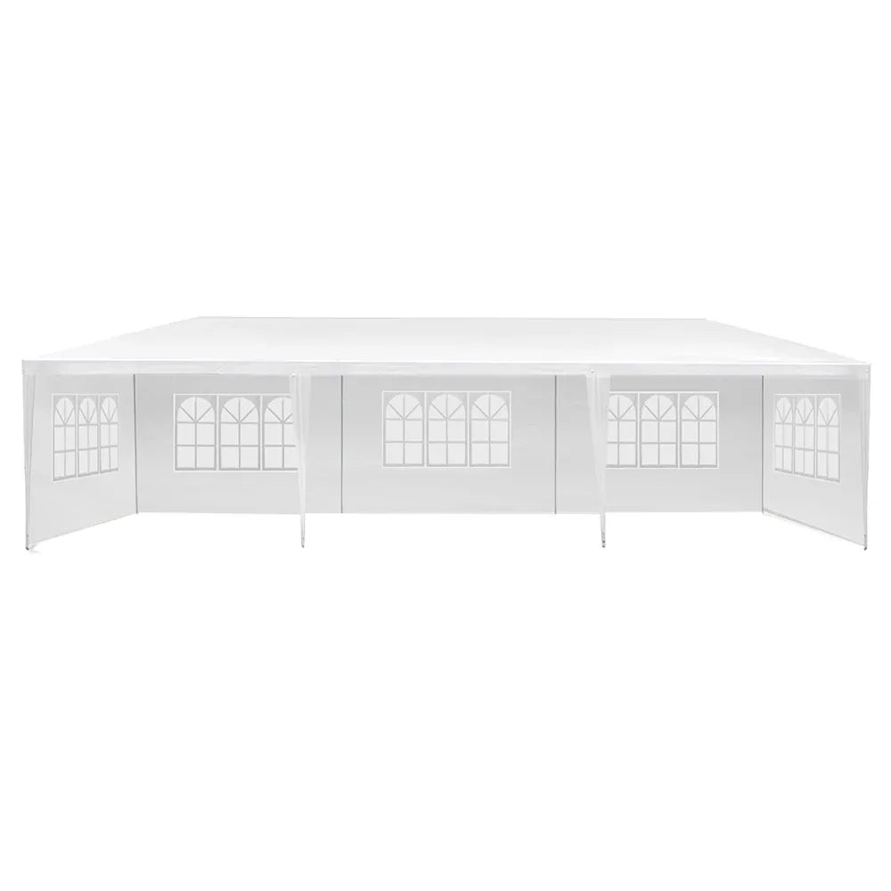 Instahut Gazebo 3x9m Marquee Wedding Party Tent Outdoor Camping Side Wall Canopy 5 Panel White - Mekamart Australia