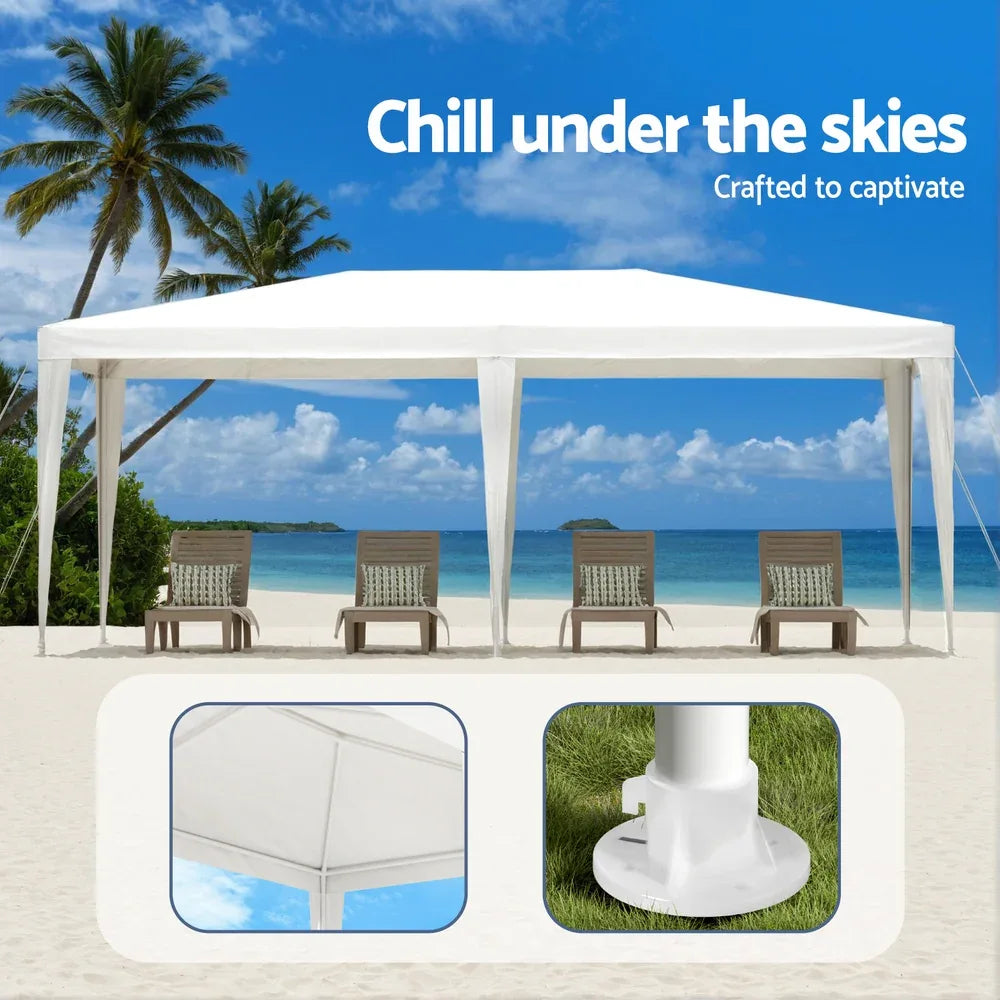 Instahut Gazebo 3x6m Wedding Party Marquee Tent Outdoor Event Camping Canopy Shade White - Mekamart Australia