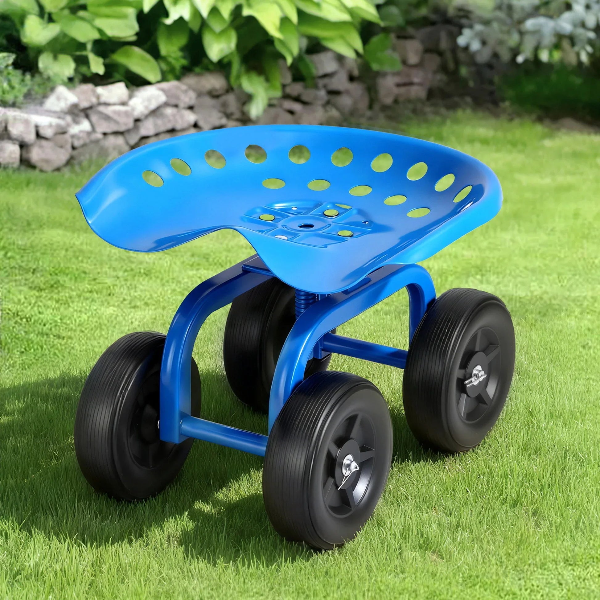 Gardeon Garden Seat 360 Swivel Rolling Adjustable Height Work Scooter Cart Wheels Heavy Duty 150kg - Mekamart Australia