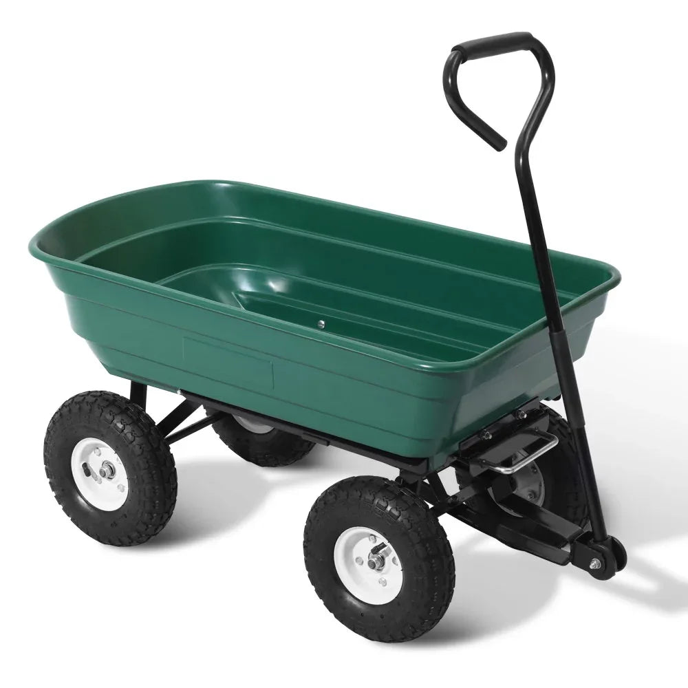 Gardeon Garden Cart Dump 270kg Hand Trailer Trolley Wagon Wheelbarrow Pull 75L - Mekamart Australia