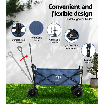 Gardeon Garden Cart Folding 120kg Trolley Camping Wagon Barrow Outdoor Beach - Mekamart Australia