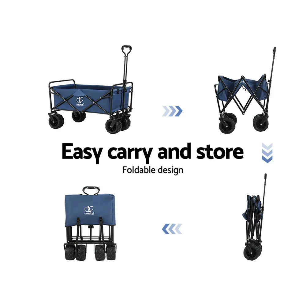 Gardeon Garden Cart Folding 120kg Trolley Camping Wagon Barrow Outdoor Beach - Mekamart Australia