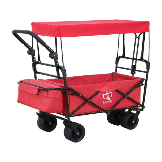 Gardeon Garden Cart with Removable Canopy Red - Mekamart Australia