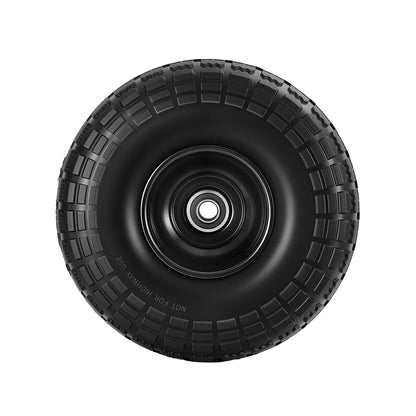 Gardeon 2pcs, 4.10/3.50-4 Tire And Wheel Flat Free, 26cm Solid Rubber Tires with 5/8 Axle Bore Hole And Double Sealed Bearings, Perfect for Wheelbarrow, Garden Cart, Wagon, Dolly - Mekamart Australia