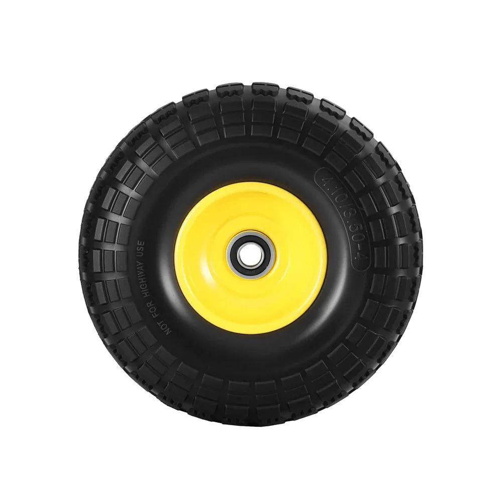 Gardeon 2pcs, 4.10/3.50-4 Tire And Wheel Flat Free, 26cm Solid Rubber Tires with 5/8 Axle Bore Hole And Double Sealed Bearings, Perfect for Wheelbarrow, Garden Cart, Wagon, Dolly - Mekamart Australia