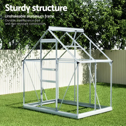 Green Fingers Greenhouse Aluminium Polycarbonate Premium Garden Storage Shed 3.1Mx1.9Mx2.0M - Mekamart Australia