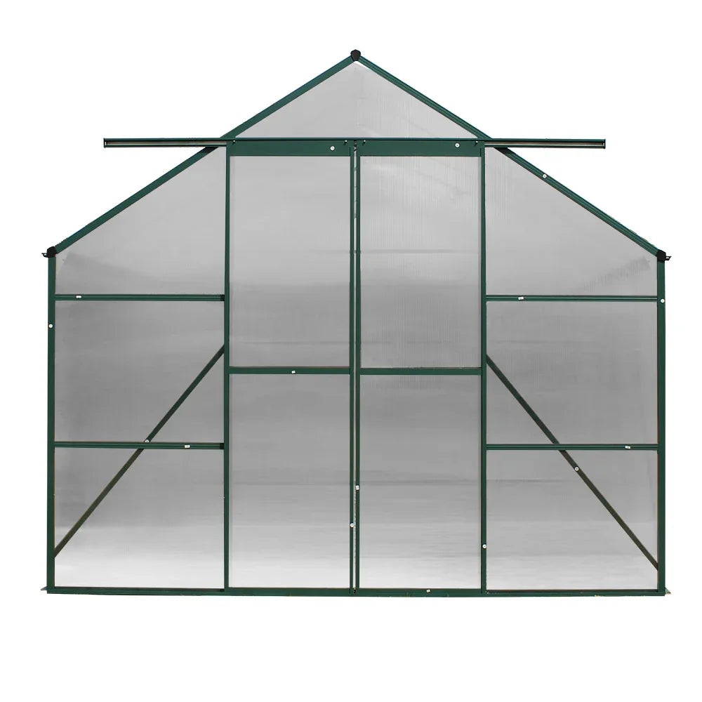 Green Fingers Greenhouse 5.1x2.44x2.1M Aluminium Polycarbonate Green House Garden Shed - Mekamart Australia