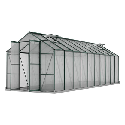 Green Fingers Greenhouse 6.3x2.44x2.1M Aluminium Polycarbonate Green House Garden Shed - Mekamart Australia