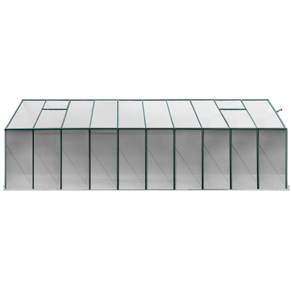 Green Fingers Greenhouse 6.3x2.44x2.1M Aluminium Polycarbonate Green House Garden Shed - Mekamart Australia