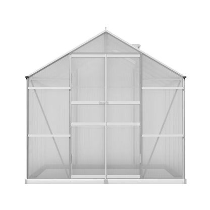 Green Fingers Greenhouse 2.42x2.5x2.26M Aluminium Double Doors Green House Garden Shed - Mekamart Australia