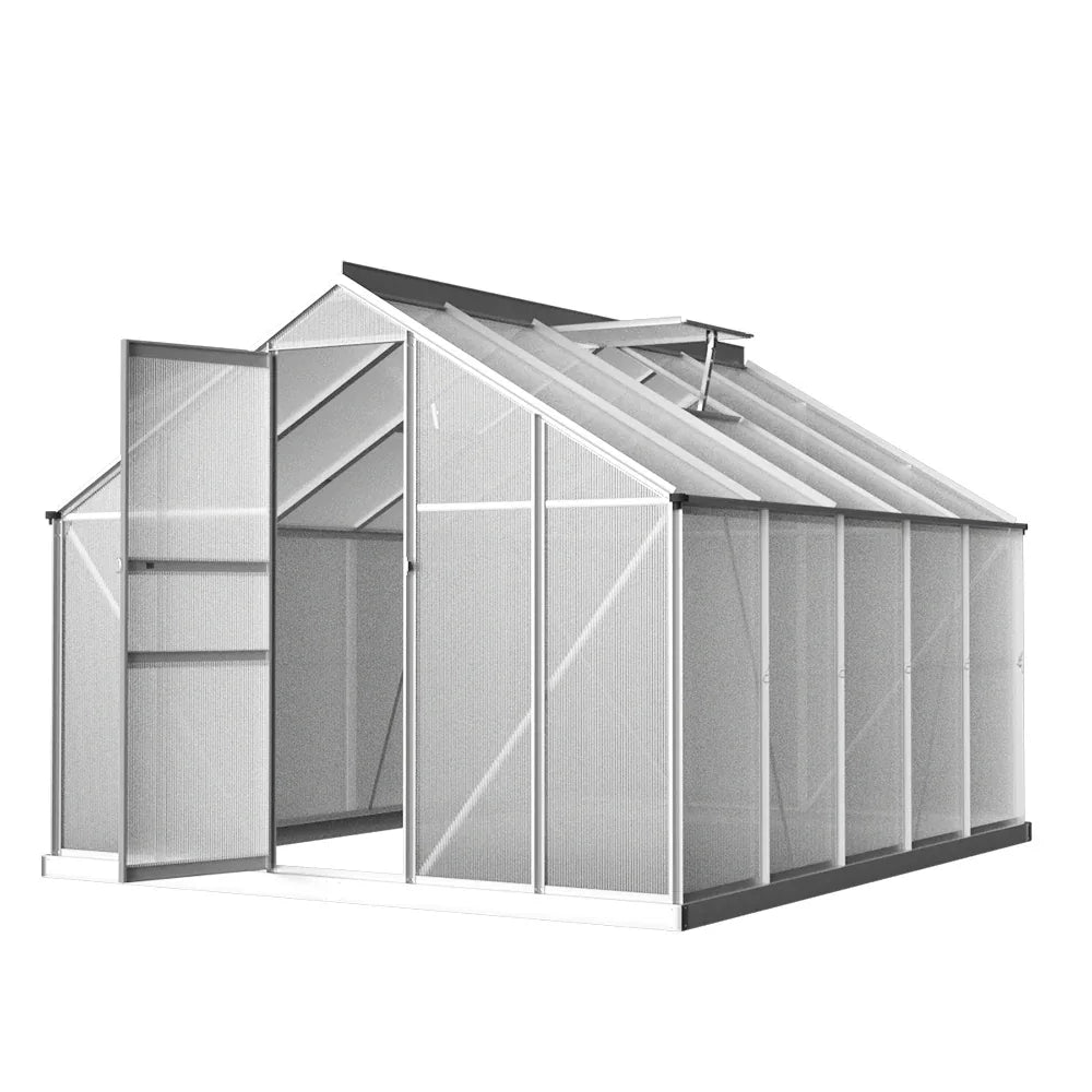Green Fingers Greenhouse 3x2.5x1.95M Aluminium Polycarbonate Green House Garden Shed - Mekamart Australia