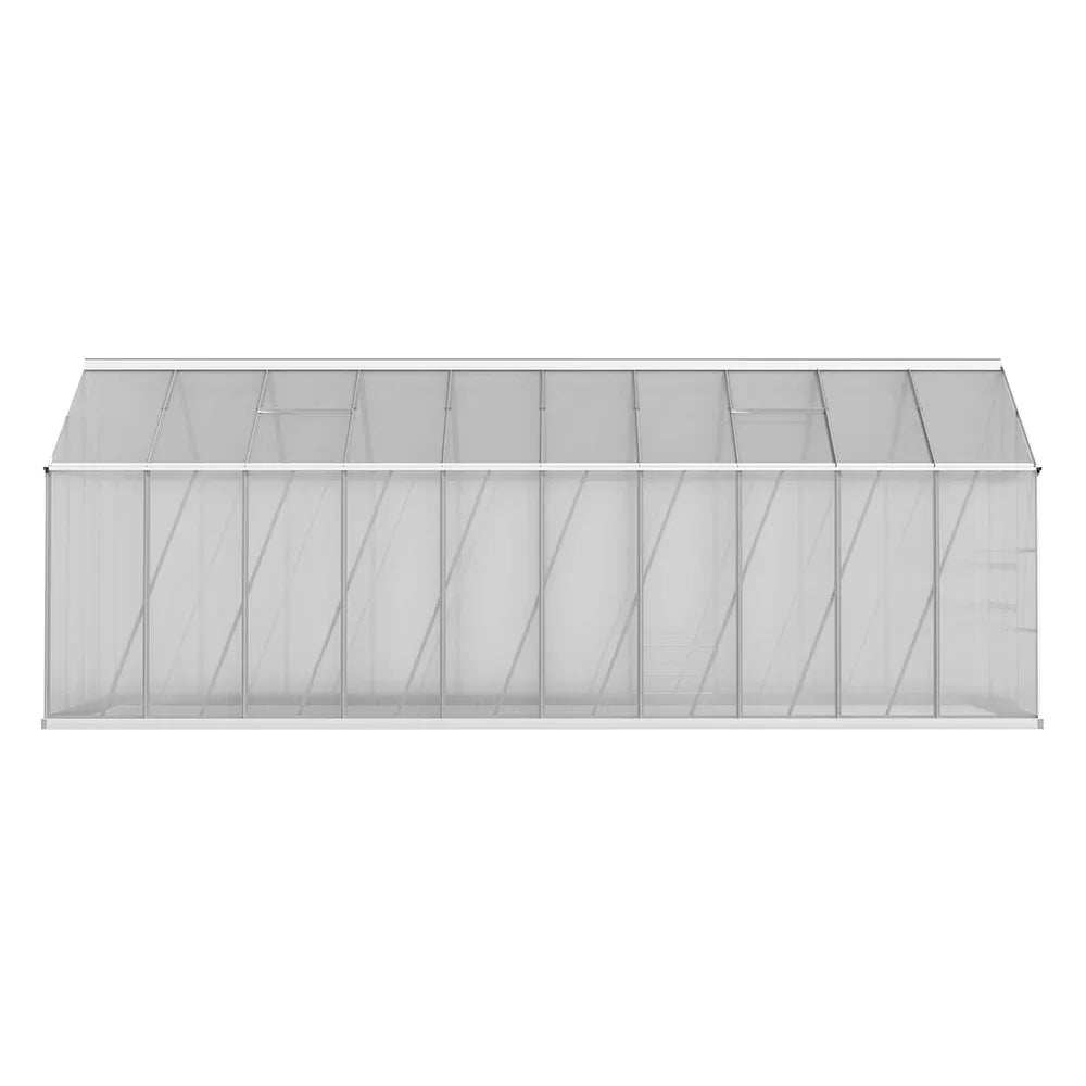 Green Fingers Greenhouse 6.03x2.44x2.68M Double Doors Aluminium Green House Garden Shed - Mekamart Australia