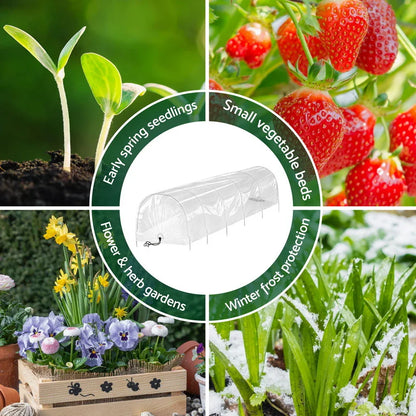Green Fingers Mini Greenhouse 300x45x30cm Tunnel Clear PVC Steel Frame Portable - Mekamart Australia