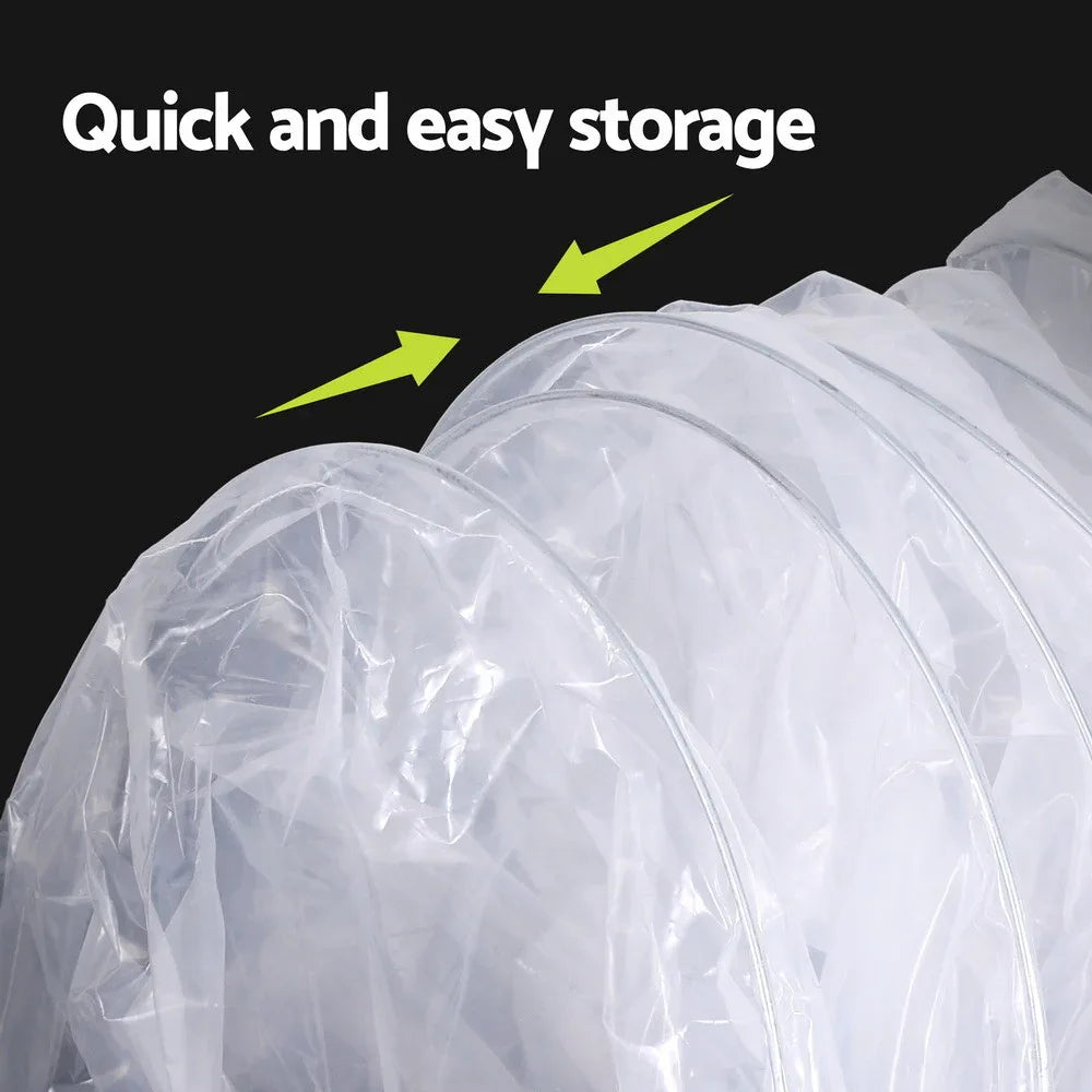 Green Fingers Mini Greenhouse 300x45x30cm Tunnel Clear PVC Steel Frame Portable - Mekamart Australia