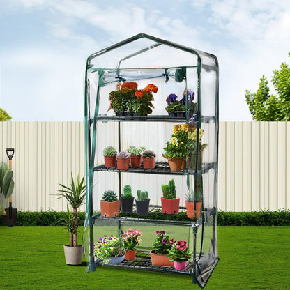 Green Fingers Greenhouse 4 Tiers Mini Green House Garden Bed Planter Box 1.6x0.7x0.5M - Mekamart Australia