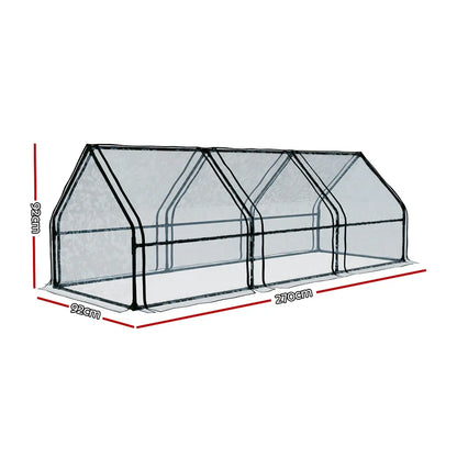 Green Fingers Greenhouse 2.7x0.9x0.9M Mini Green House Raised Garden Bed Planter Box - Mekamart Australia