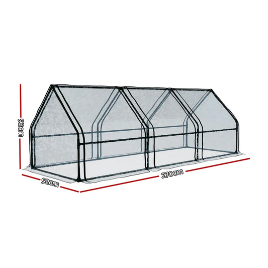 Green Fingers Greenhouse 2.7x0.9x0.9M Mini Green House Raised Garden Bed Planter Box - Mekamart Australia