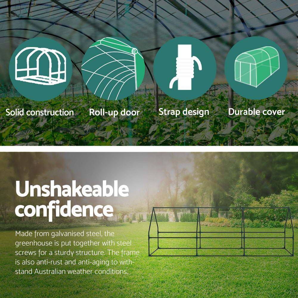 Green Fingers Greenhouse 2.7x0.9x0.9M Mini Green House Raised Garden Bed Planter Box - Mekamart Australia
