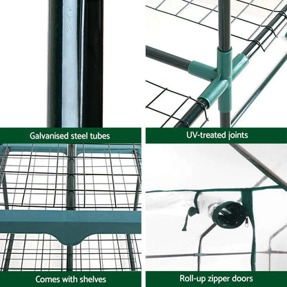 Greenfingers Greenhouse 5 Tiers Mini Green House Garden Bed Planter Box 1.9x0.7x0.5M - Mekamart Australia