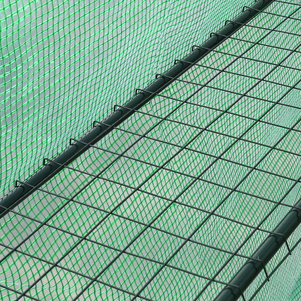 Green Fingers Greenhouse 1.4x1.55x2M Walk in Green House Tunnel Plant Garden Shed 8 Shelves - Mekamart Australia