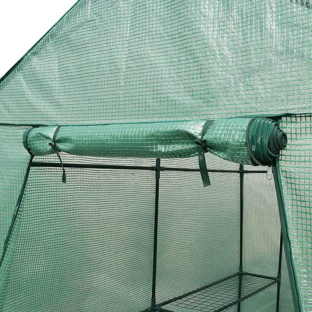 Green Fingers Greenhouse 1.2x1.9x1.9M Walk in Green House Tunnel Plant Garden Shed 4 Shelves - Mekamart Australia