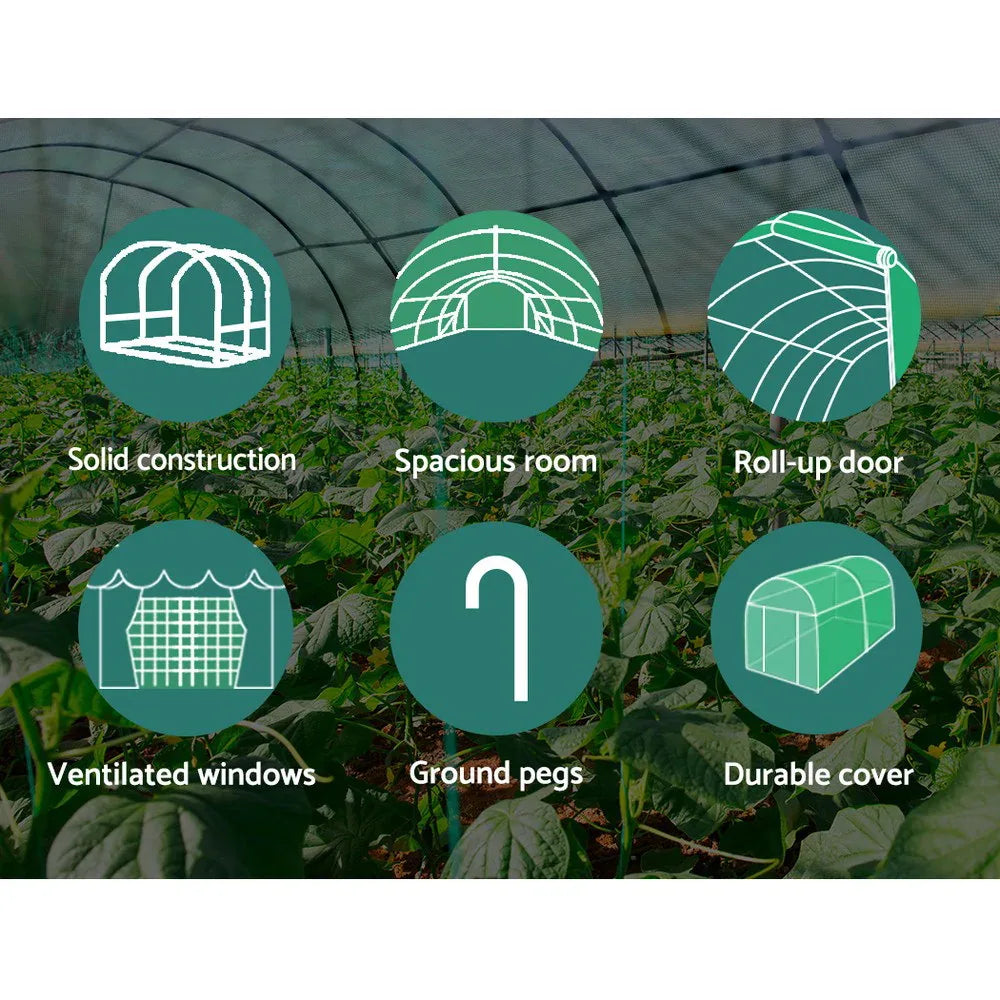 Green Fingers Greenhouse 3x2x2M Walk in Green House Tunnel Plant Garden Shed Dome - Mekamart Australia