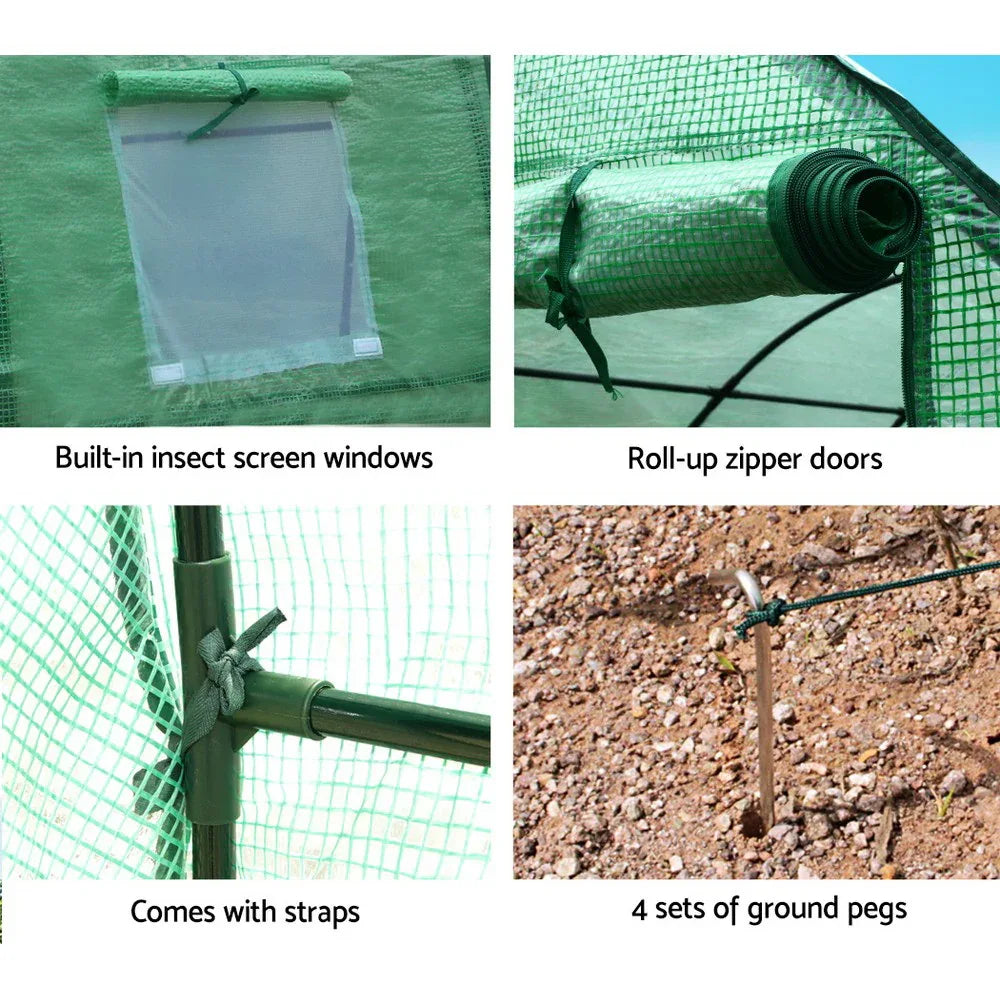 Green Fingers Greenhouse 3x2x2M Walk in Green House Tunnel Plant Garden Shed Dome - Mekamart Australia