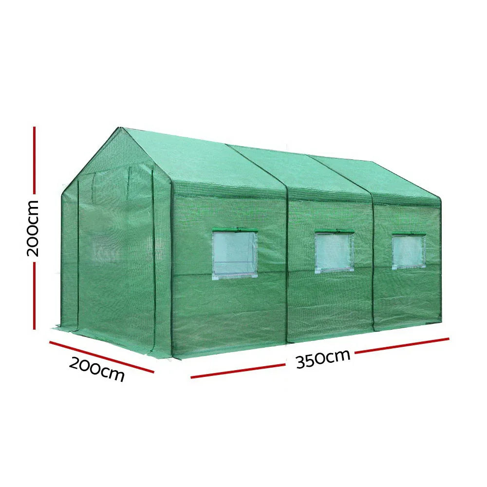 Green Fingers Greenhouse 3.5x2x2M Walk in Green House Tunnel Plant Garden Shed - Mekamart Australia