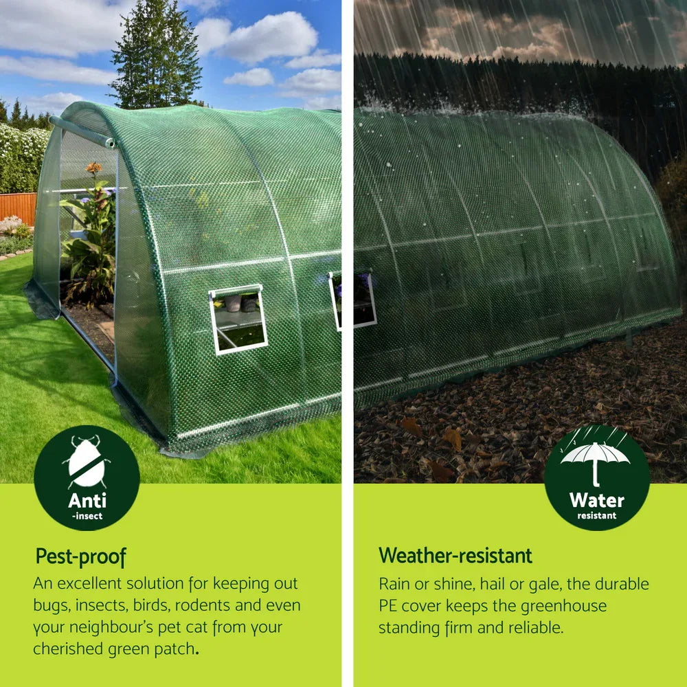 Green Fingers Greenhouse 6x4x2M Walk in Green House Tunnel Plant Garden Shed Dome - Mekamart Australia