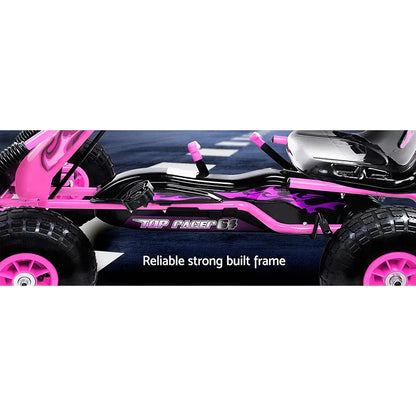Rigo Kids Pedal Go Kart Ride On Toys Racing Car Rubber Tyre Pink - Mekamart Australia