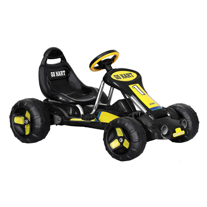 Rigo Kids Pedal Go Kart Ride On Toys Racing Car Plastic Tyre Black - Mekamart Australia