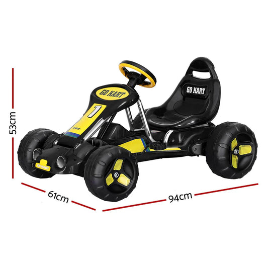 Rigo Kids Pedal Go Kart Ride On Toys Racing Car Plastic Tyre Black - Mekamart Australia