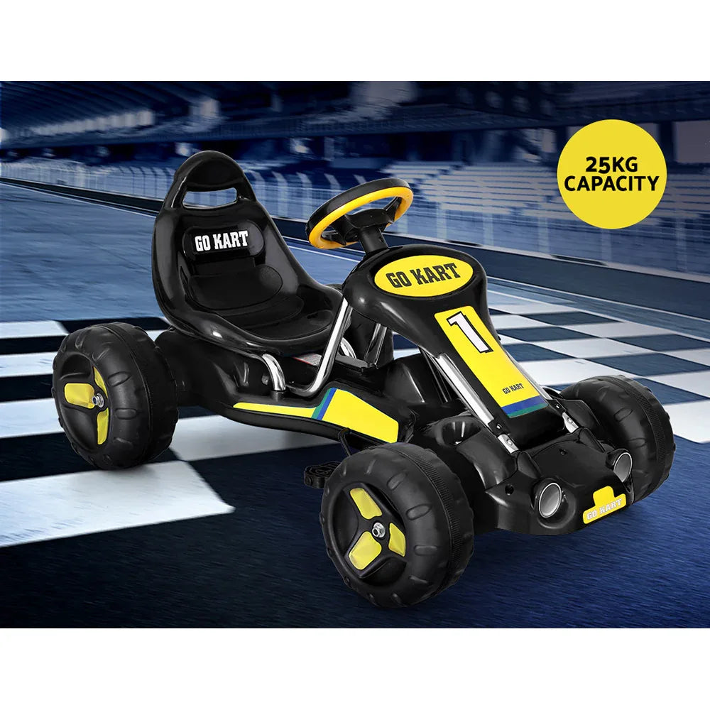 Rigo Kids Pedal Go Kart Ride On Toys Racing Car Plastic Tyre Black - Mekamart Australia