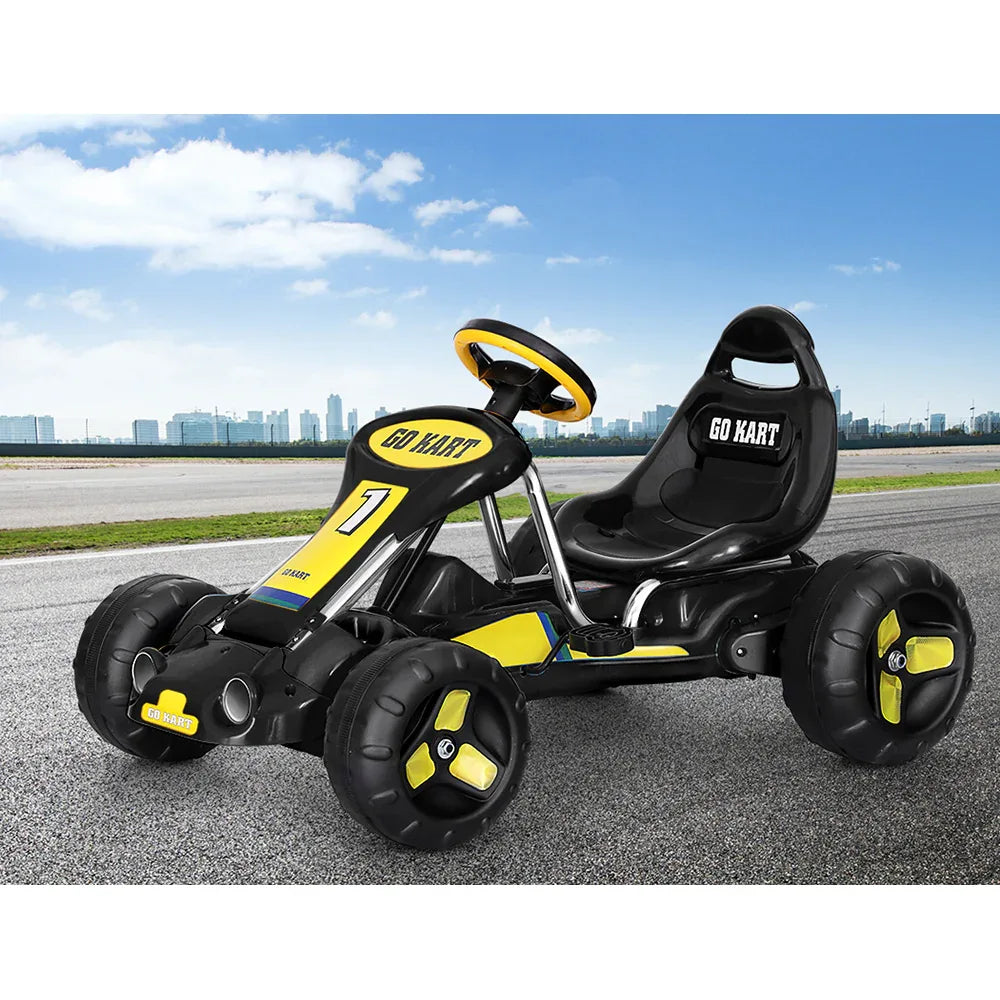 Rigo Kids Pedal Go Kart Ride On Toys Racing Car Plastic Tyre Black - Mekamart Australia