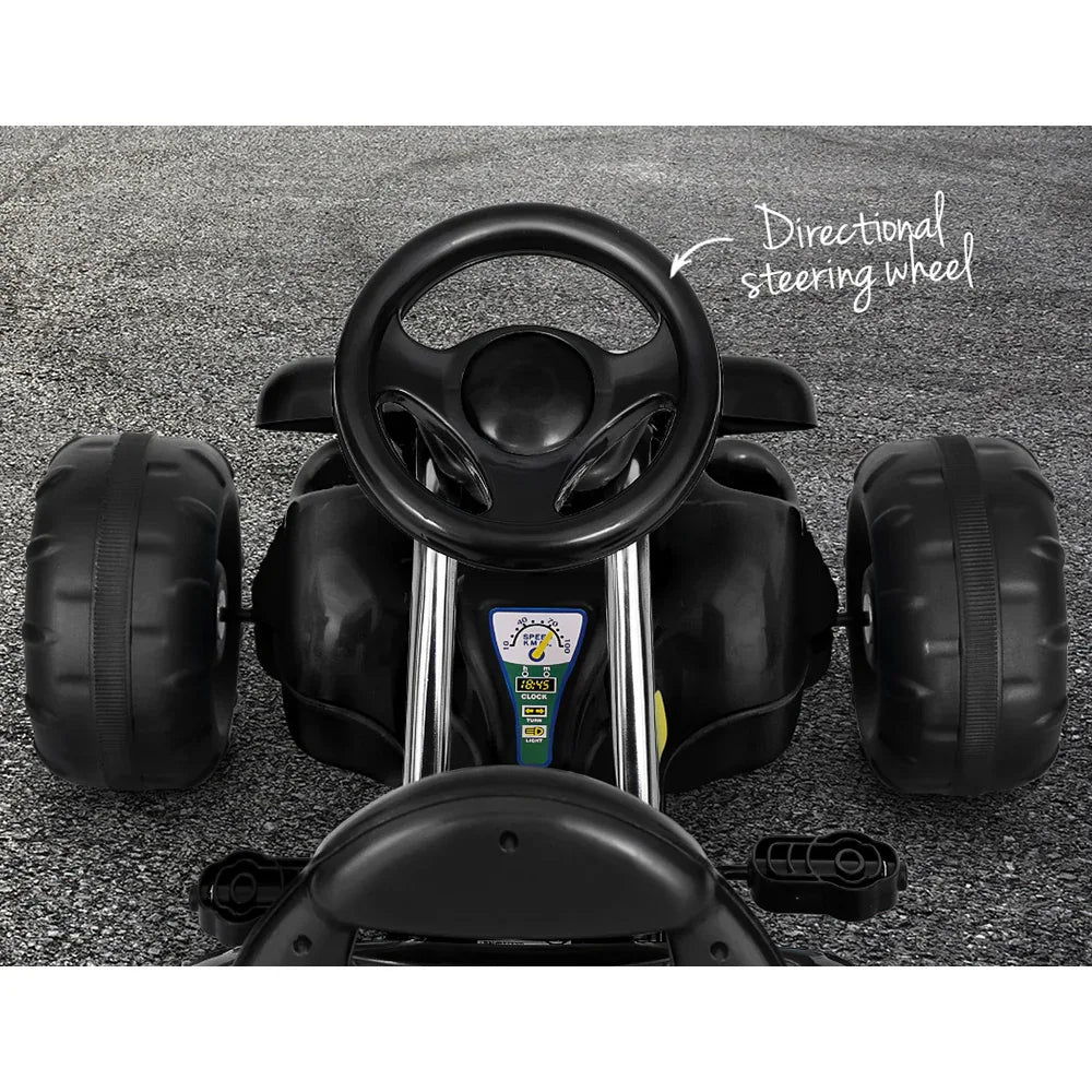 Rigo Kids Pedal Go Kart Ride On Toys Racing Car Plastic Tyre Black - Mekamart Australia