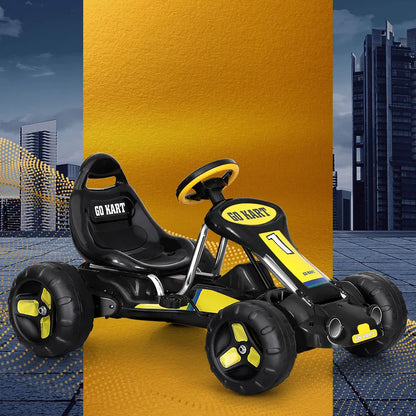 Rigo Kids Pedal Go Kart Ride On Toys Racing Car Plastic Tyre Black - Mekamart Australia