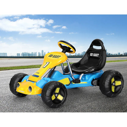 Rigo Kids Pedal Go Kart Ride On Toys Racing Car Plastic Tyre Blue - Mekamart Australia
