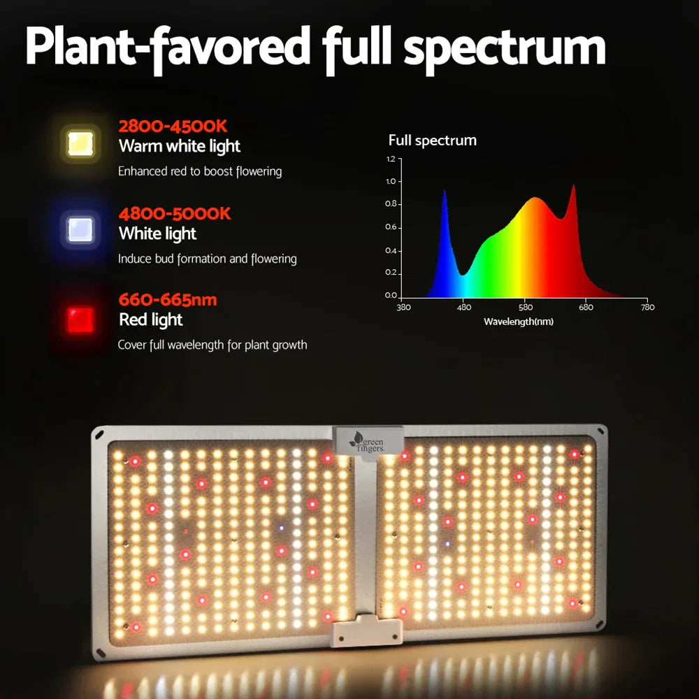 Green Fingers Max 2200W Grow Light LED Full Spectrum Indoor Plant All Stage Growth - Mekamart Australia