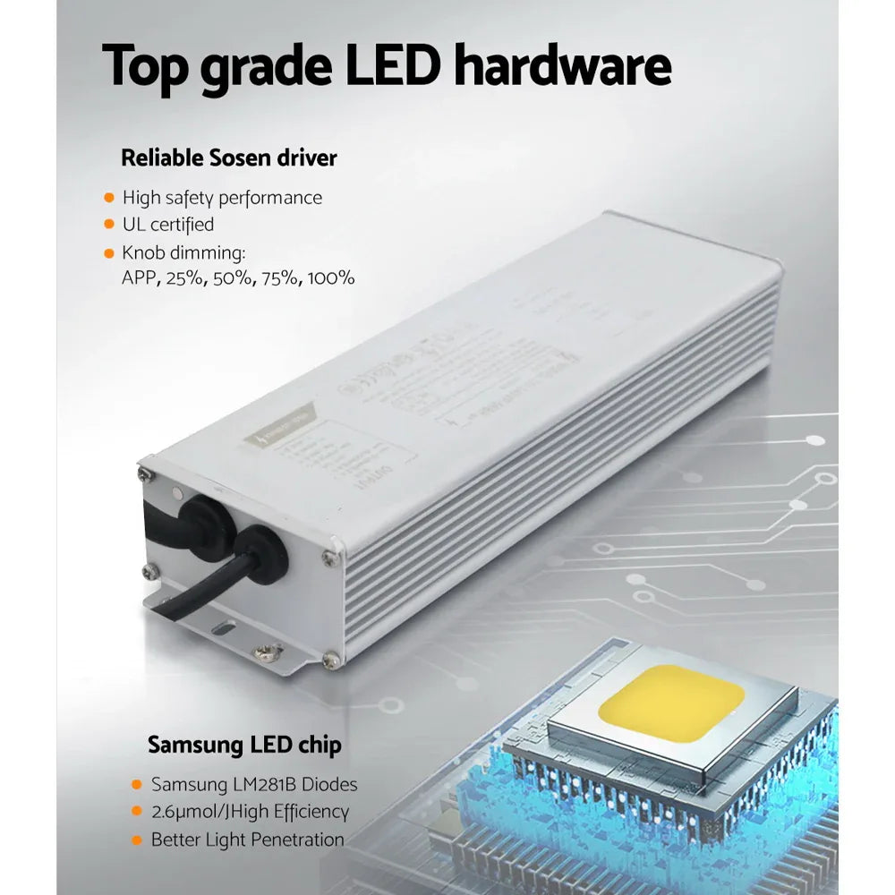 Green Fingers Max 2200W Grow Light LED Full Spectrum Indoor Plant All Stage Growth - Mekamart Australia
