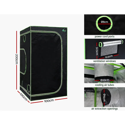 Green Fingers Grow Tent Light Kit 100x100x200CM 2200W LED Full Spectrum - Mekamart Australia