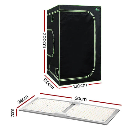Green Fingers Grow Tent Light Kit 120x120x200CM 2200W LED Full Spectrum - Mekamart Australia