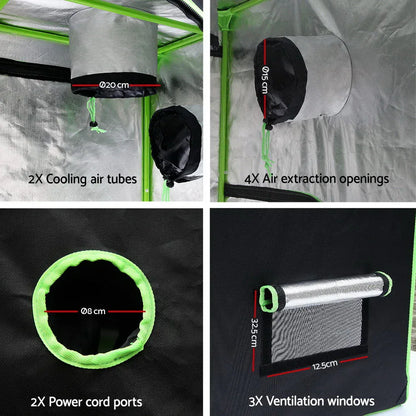 Green Fingers Grow Tent 150x150x200CM Hydroponics Kit Indoor Plant Room System - Mekamart Australia